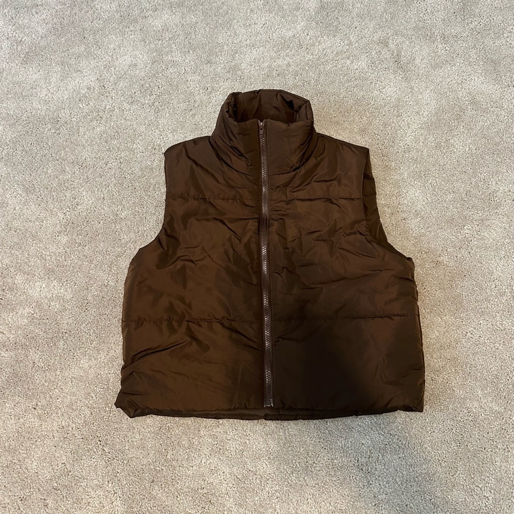 Coffee Brown Puffer Vest